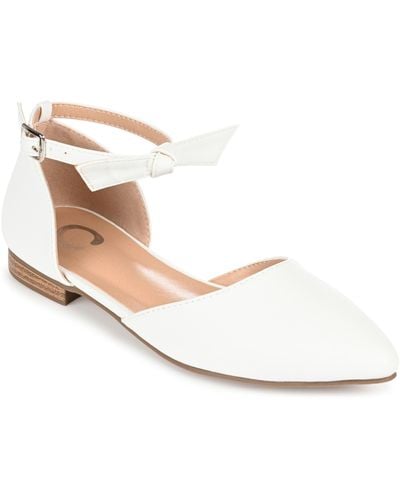 Journee Collection Vielo Ankle Strap Flat - White