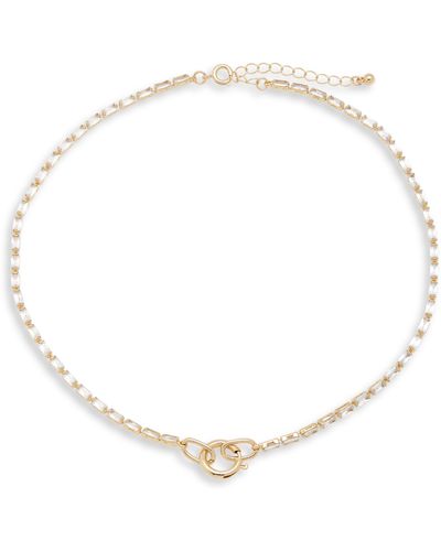 Nordstrom Open Circle Accent Chain Necklace - White