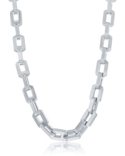Black Jack Jewelry Matte Linked Necklace - Metallic