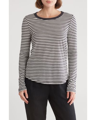 Madewell Whisper Stripe Long Sleeve T-shirt - Gray