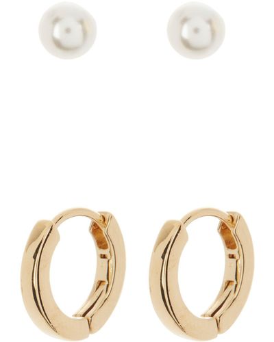 Nadri Lavie Huggie Hoop Earrings - White