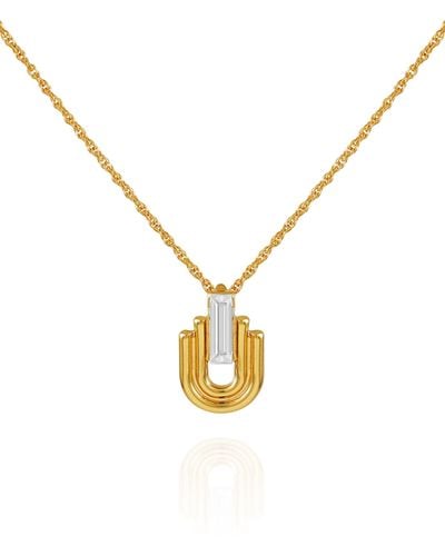 Vince Camuto Baguette Arch Pendant Necklace - Metallic