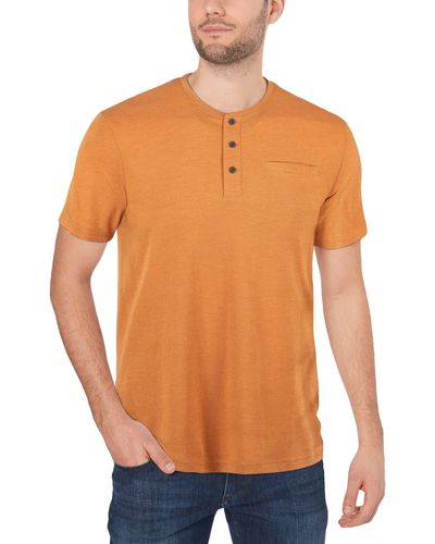 Xray Jeans Pocket Henley Shirt - Orange
