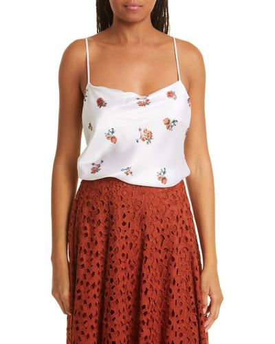 Vince Floral Silk Camisole - Red