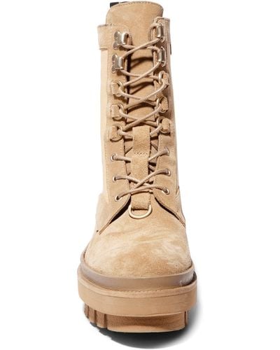 AllSaints Beth Canvas Suede Boot In Sand At Nordstrom Rack - Natural