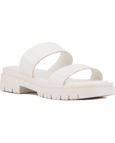 Olivia Miller Tempting Platform Slide Sandal - White