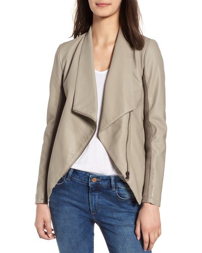 BB Dakota Gabrielle Faux Leather Asymmetrical Jacket - Natural