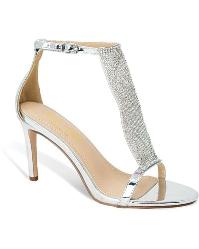 In Touch Footwear Gigi Rhinestone T-strap Sandal - White