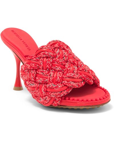 Bottega Veneta Braided Mule Sandal - Red