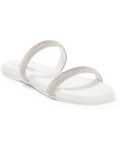Steve Madden Decorate Embellished Slide Sandal - White