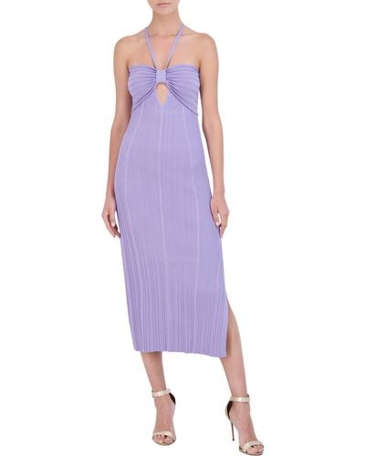 BCBGMAXAZRIA Halter Rib Dress - Purple