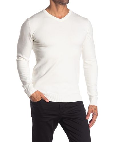 Xray Jeans V-neck Rib Knit Sweater - White