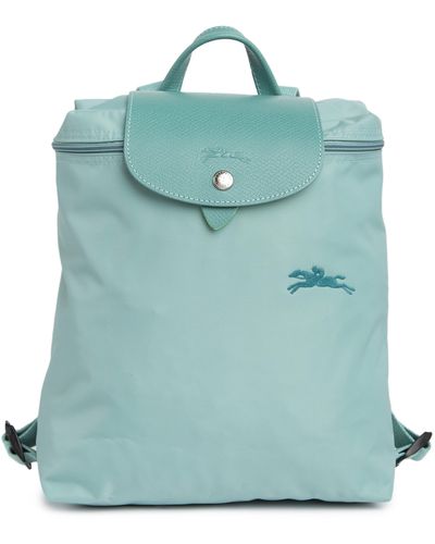 Longchamp Mini Le Pliage Green Recycled Canvas Backpack - Blue