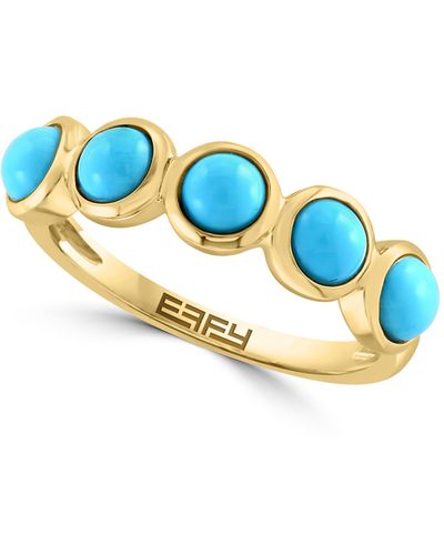 Effy 14k Yellow Gold Turquoise 5-stone Ring - Blue