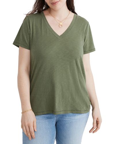 Madewell Whisper Cotton V-neck T-shirt - Green