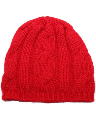 Portolano Chunky Cable Beanie - Red