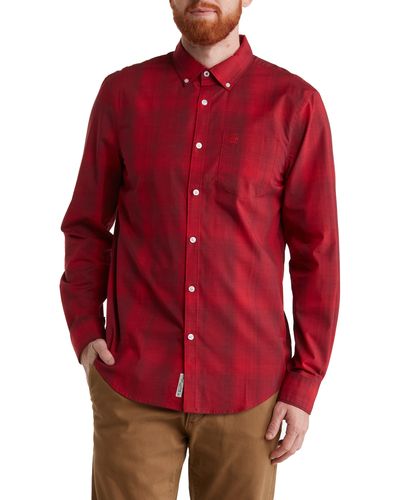 Original Penguin Plaid Long Sleeve Button-down Shirt - Red