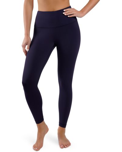 90 Degrees Interlink High Waist Ankle Leggings - Blue