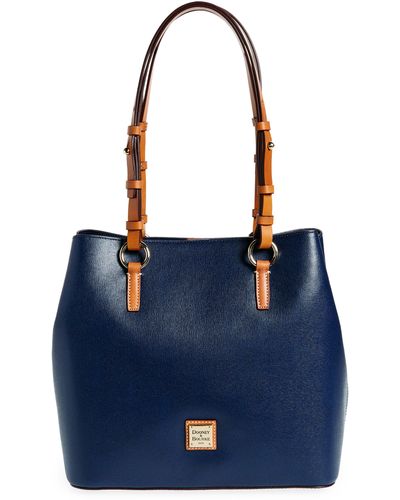 Dooney & Bourke Briana Leather Shoulder Bag With Zip Pouch - Blue