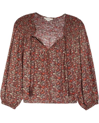 Black dot smock ock neck peasant sleeve top main image 1
