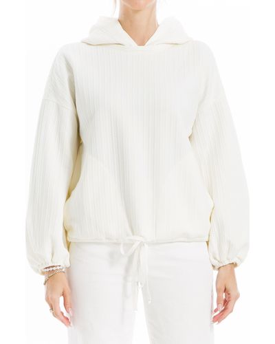 Max Studio Textured Puff Sleeve Pullover - White