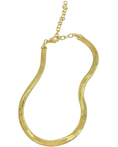 Adornia 14k Gold Plated Snake Chain Collar Necklace - Yellow