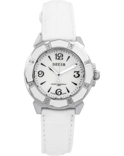 Aquaswiss Lily L Leather Strap Watch - White