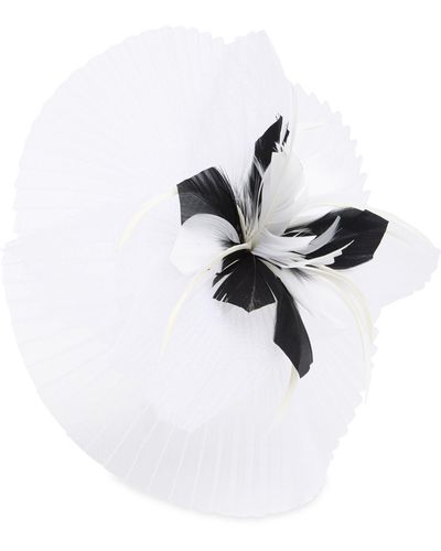 Vince Camuto Feather Flower Mesh Fascinator - White