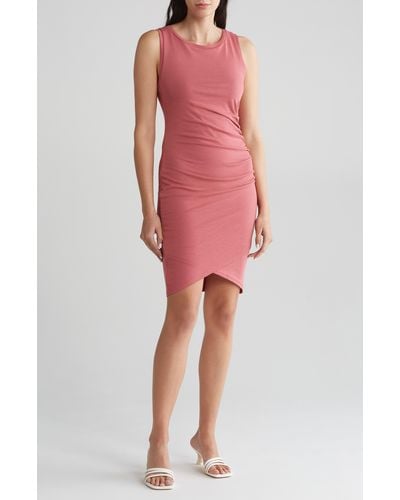 Melrose and Market Leith Ruched Body-con Sleeveless Dress - Red