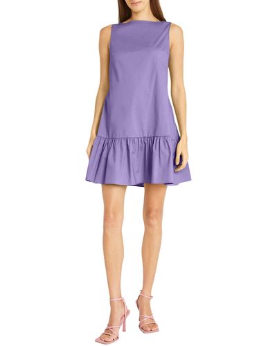 DONNA MORGAN FOR MAGGY Solid Sleeveless Dress - Purple