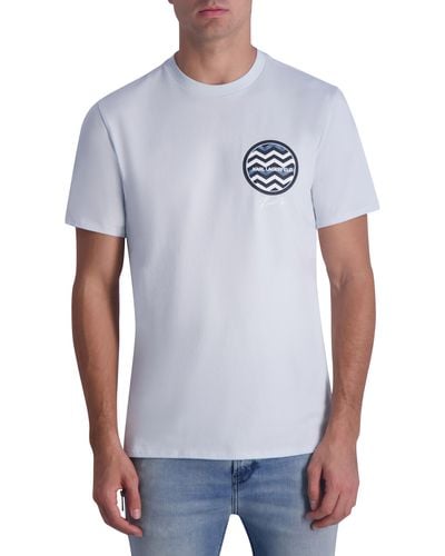 Karl Lagerfeld Circle Logo Cotton T-shirt - Blue