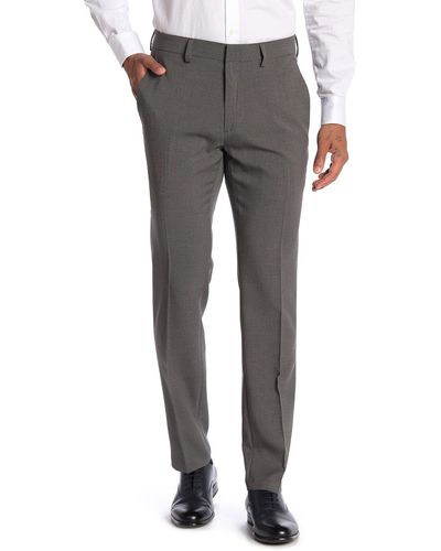 Kenneth Cole Tic Weave Slim Fit Dress Pant - Gray