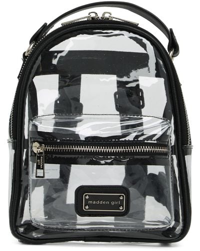 Madden Girl Clear Vinyl Mini Backpack - Black