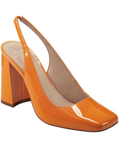 Marc Fisher Onna Square Toe Slingback Pump - Brown