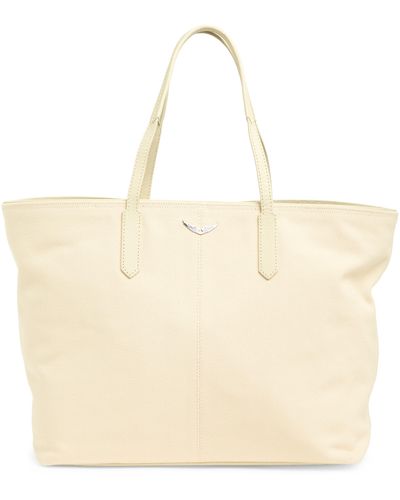 Zadig & Voltaire Micks Wings Canvas Tote Bag - Natural