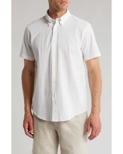 Brooks Brothers Regular Fit Seersucker Dress Shirt - White