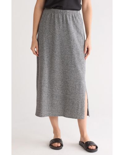 Eileen Fisher Organic Cotton Blend Knit Skirt - Gray