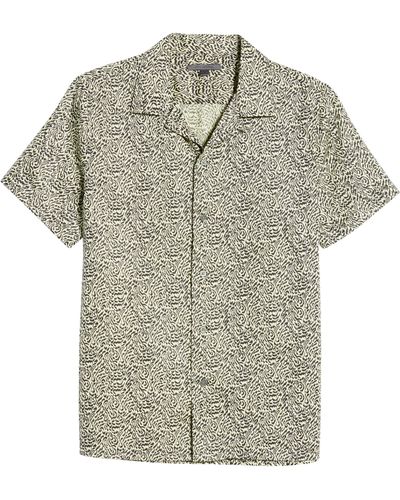 John Varvatos Danny Short Sleeve Cotton Camp Shirt - Multicolor
