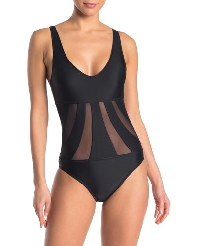 Mossimo Del Mar Mesh Cutout One-piece Swimsuit - Black