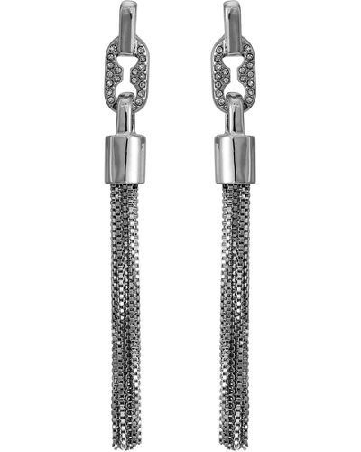 Vince Camuto Crystal Pavé Tassel Chain Earrings - White