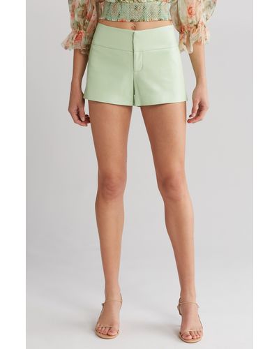 Alice + Olivia Alice + Olivia Olivia Faux Leather Shorts - Green