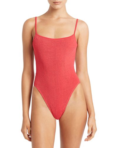 Bondeye Low Palace Textured Open Back One-piece Swimsuit