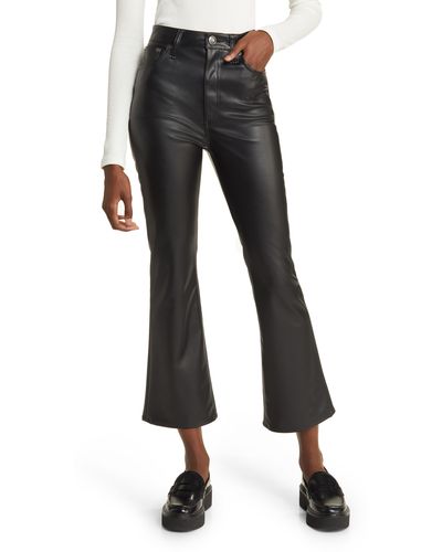 Rag & Bone Casey Crop Flare Faux Leather Pants - Black