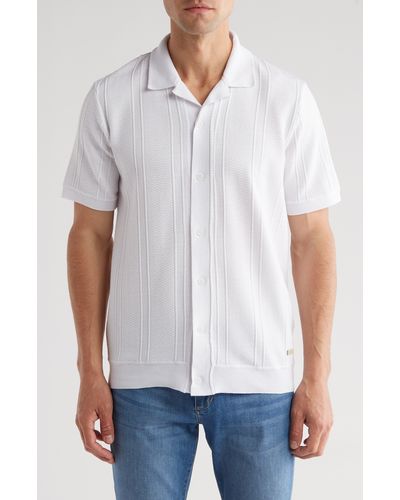 Buffalo David Bitton Walsh Short Sleeve Button-up Shirt - White