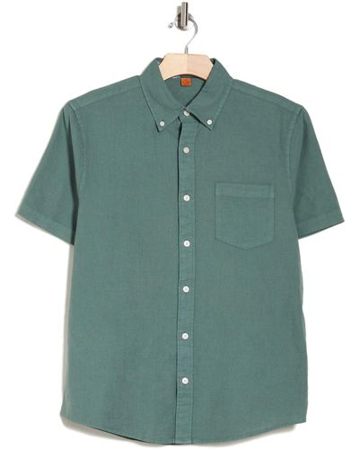Tailor Vintage Puretec Linen Cotton Button-up Shirt - Green