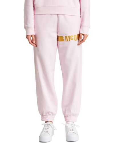 McQ Regular Fit Hologram Logo Sweatpants - Pink