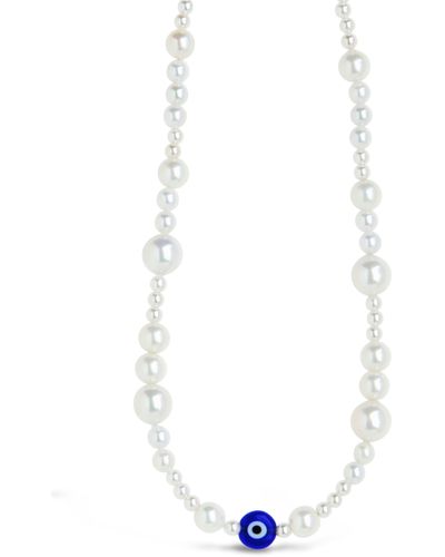 Sterling Forever Sibyl Cultured Pearl Necklace - White