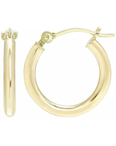 A.m. A & M 14k Yellow Gold Tube Hoop Earrings - Metallic
