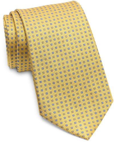 Duchamp Micro Neat Silk Tie - Yellow