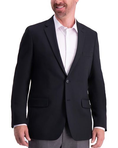 Haggar The Active Series Solid Gab Tailored Fit Blazer - Black
